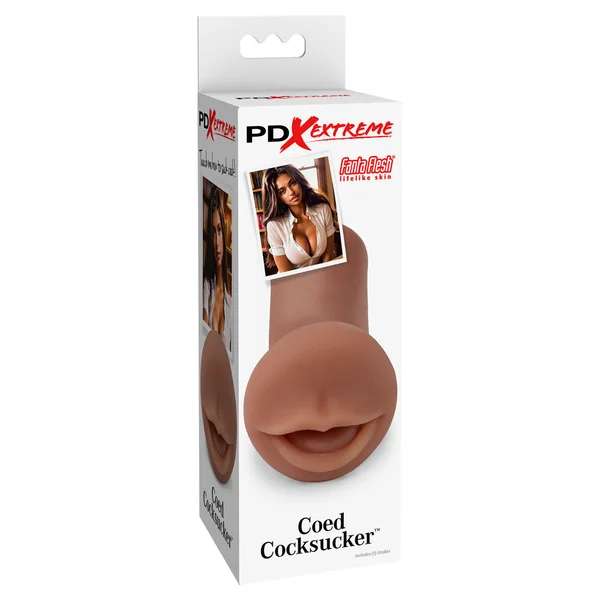 Pipedream Extreme Toyz Coed Cocksucker - Brown - Brown Mouth Stroker — image 8 of 11