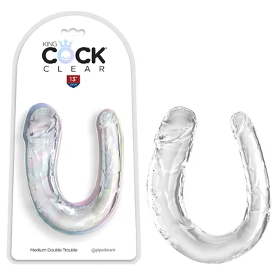 king cock clear medium double trouble clear medium double penetration dong