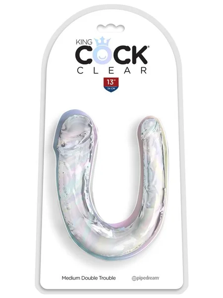 King Cock Clear Medium Double Trouble - Clear Medium Double Penetration Dong — image 2 of 3