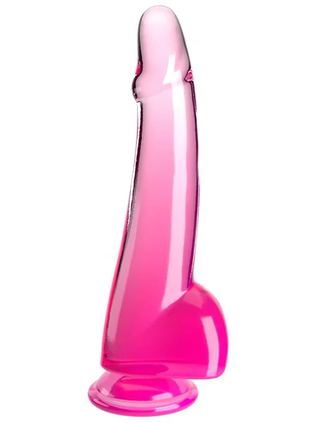 King Cock Clear 10'' Cock with Balls - Pink - Pink 25 cm Dong — image 3 of 3
