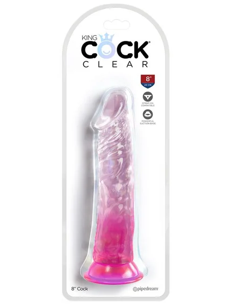 King Cock Clear 8'' Cock - Pink - Pink 20.3 cm Dong — image 2 of 3
