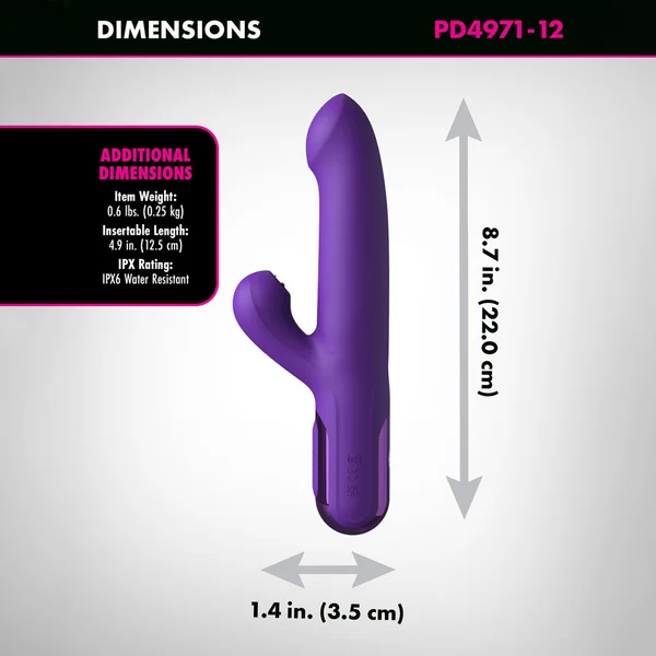 Fantasy For Her Super SoniX Thruster - Purple USB Rechargeable Thrusting Rabbit Vibrator — image 3 of 12