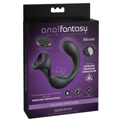 anal fantasy elite ass gasm taint alizer black usb rechargeable prostate massage with cock ring
