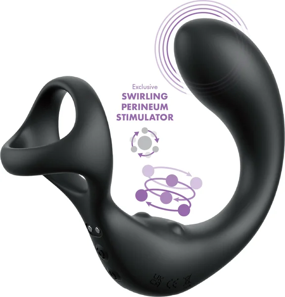 Anal Fantasy Elite Ass-Gasm Taint-alizer - Black USB Rechargeable Prostate Massage with Cock Ring — image 3 of 4