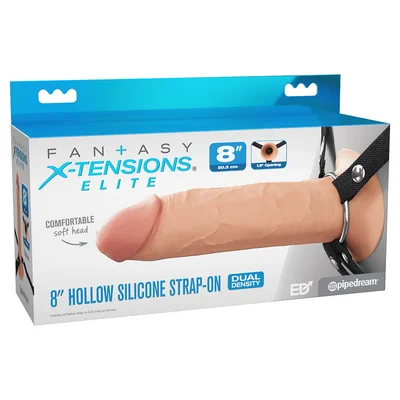 fx elite 8 silicone hollow strap on flesh flesh 20 cm hollow strap on