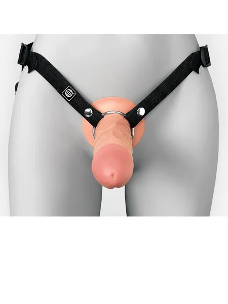 FX Elite 8'' Silicone Hollow Strap-On - Flesh - Flesh 20 cm Hollow Strap-On — image 3 of 4