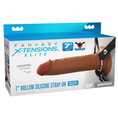fx elite 7 silicone hollow strap on tan tan 178 cm hollow strap on