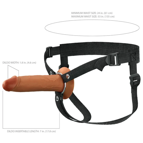 FX Elite 7'' Silicone Hollow Strap-On - Tan - Tan 17.8 cm Hollow Strap-On — image 4 of 11