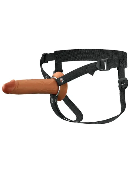 FX Elite 7'' Silicone Hollow Strap-On - Tan - Tan 17.8 cm Hollow Strap-On — image 9 of 11