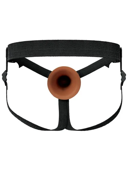 FX Elite 8'' Silicone Hollow Strap-On - Tan - Tan 20 cm Hollow Strap-On — image 9 of 11