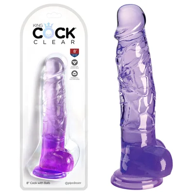 king cock clear 8 cock with balls purple purple 203 cm dong