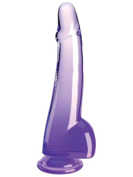 King Cock Clear 10'' Cock with Balls - Purple - Purple 25 cm Dong — image 4 of 5