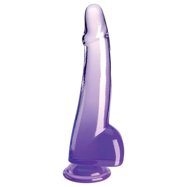 King Cock Clear 10'' Cock with Balls - Purple - Purple 25 cm Dong — image 2 of 5