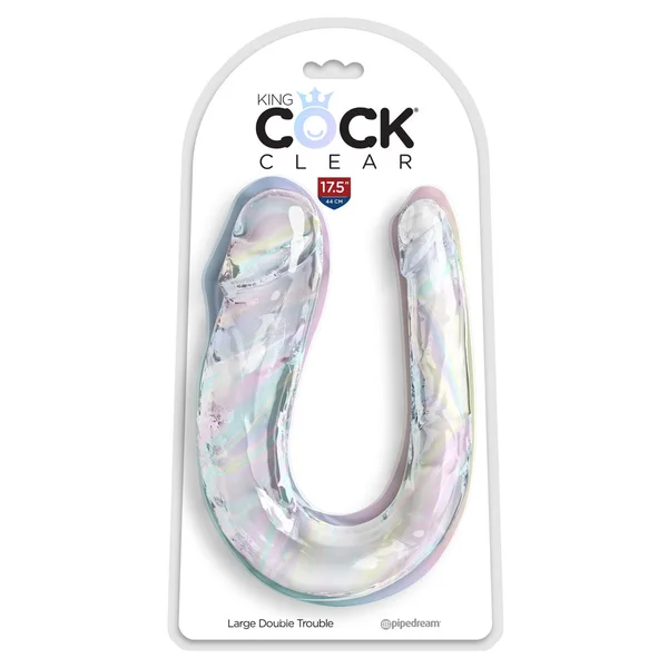 King Cock Clear Large Double Trouble - Clear Large Double Penetration Dong — image 3 of 5