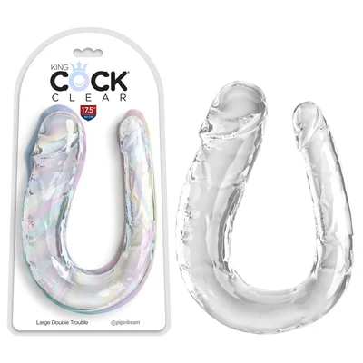 king cock clear large double trouble clear large double penetration dong