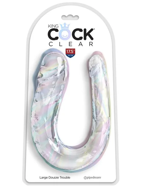 King Cock Clear Large Double Trouble - Clear Large Double Penetration Dong — image 5 of 5