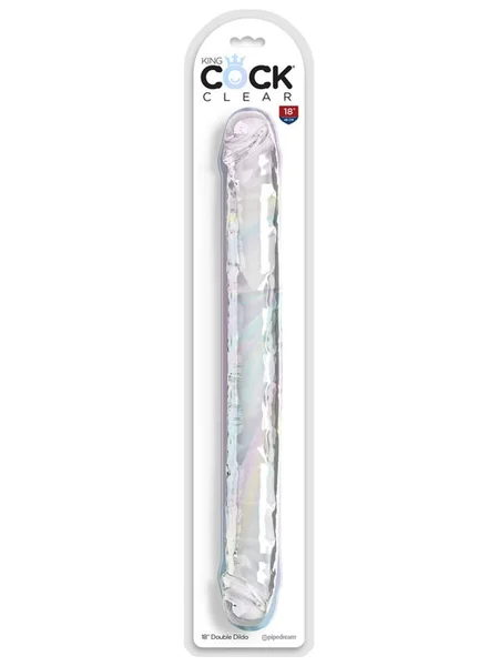 King Cock 18 Inch Double Dildo - Clear 45.7 cm Double Dong — image 4 of 4