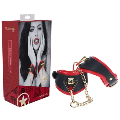 ouch milan collection handcuffs blackred restraints