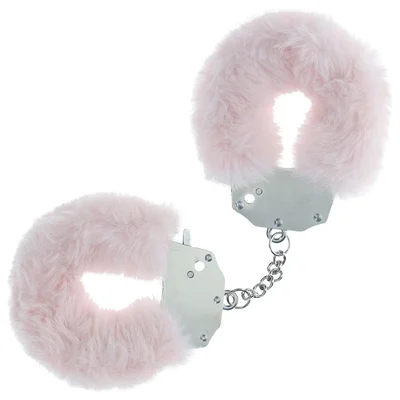 ouch heavy duty fluffy cuffs powder pink powder pink fluffy restraints