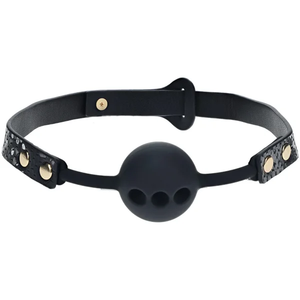 OUCH! Florence Collection - Silicone Ball Gag - Black Breathable Mouth Restraint — image 2 of 7