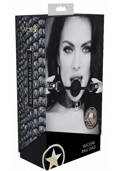 OUCH! Florence Collection - Silicone Ball Gag - Black Breathable Mouth Restraint — image 7 of 7