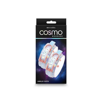 cosmo bondage ankle cuffs rainbow metallic rainbow restraints