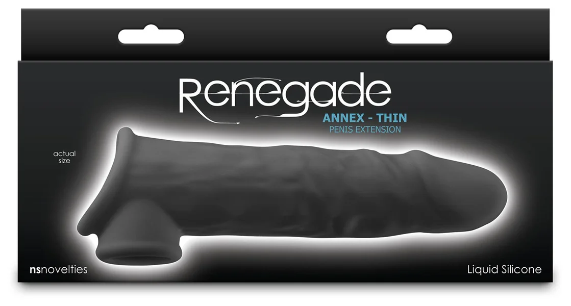 Renegade Annex - Thin - Black - Black 19.4 cm Penis Extender Sleeve — image 6 of 8