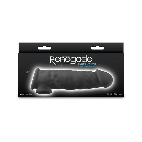 Renegade Annex - Thick - Black - Black 18.6 cm Penis Extender Sleeve — image 4 of 8