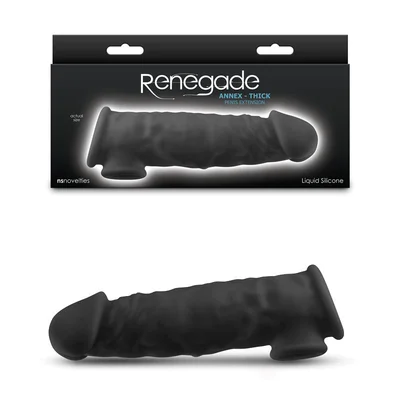 renegade annex thick black black 186 cm penis extender sleeve