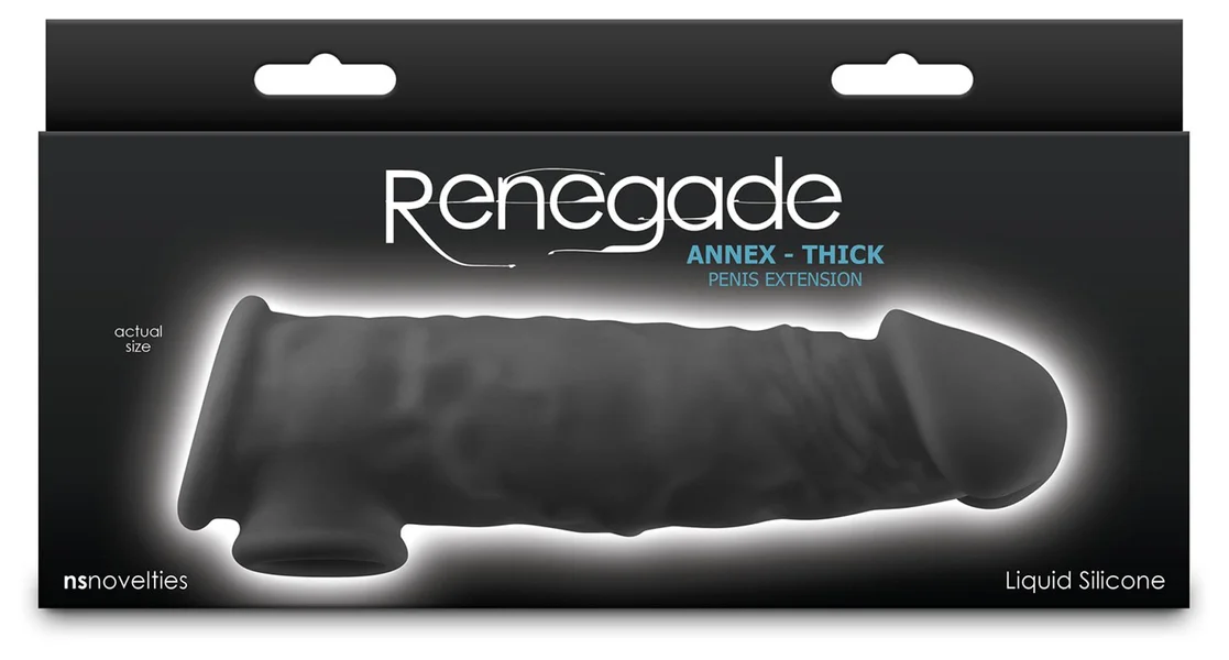 Renegade Annex - Thick - Black - Black 18.6 cm Penis Extender Sleeve — image 7 of 8