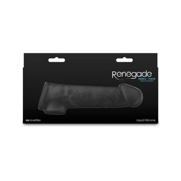 Renegade Annex - Thick - Black - Black 18.6 cm Penis Extender Sleeve — image 5 of 8