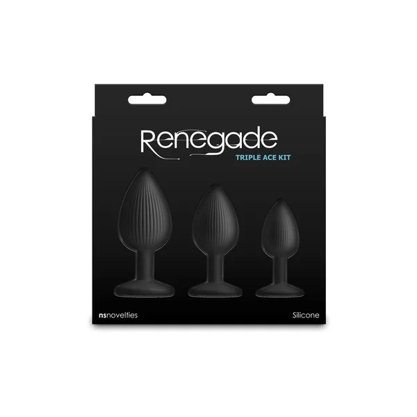 Renegade Triple Ace Kit - Black - Black Butt Plugs - Set of 3 Sizes — image 4 of 7