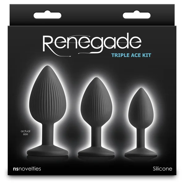 Renegade Triple Ace Kit - Black - Black Butt Plugs - Set of 3 Sizes — image 7 of 7
