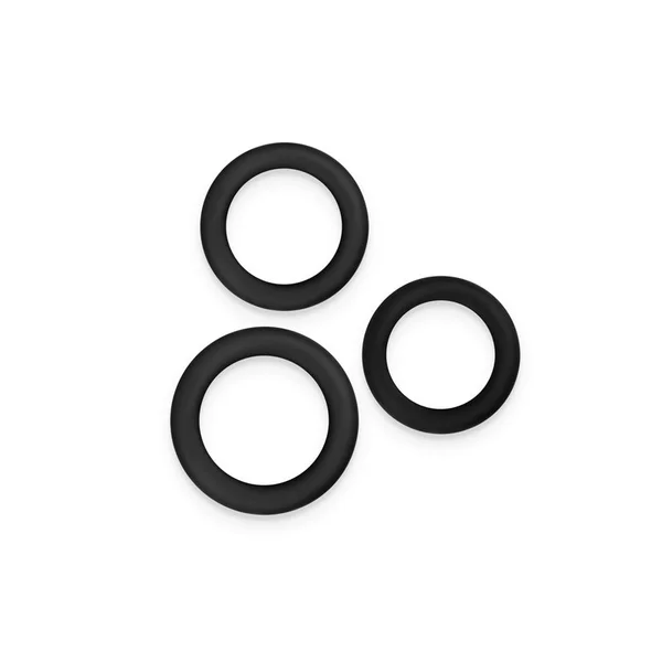 Renegade 3pc Slim Rings - Black - Black Cock Rings - Set of 3 Sizes — image 3 of 7