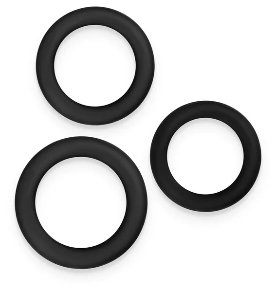 Renegade 3pc Slim Rings - Black - Black Cock Rings - Set of 3 Sizes — image 6 of 7