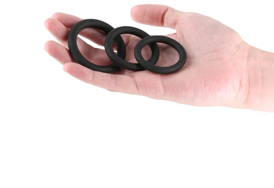 Renegade 3pc Slim Rings - Black - Black Cock Rings - Set of 3 Sizes — image 7 of 7