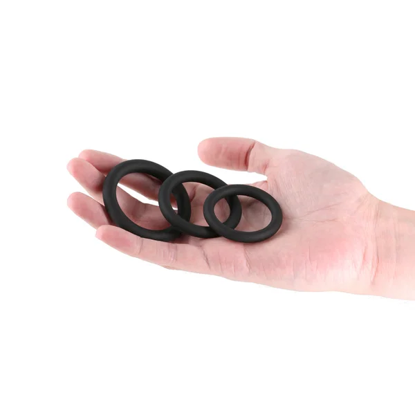 Renegade 3pc Slim Rings - Black - Black Cock Rings - Set of 3 Sizes — image 2 of 7