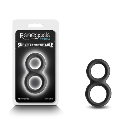 renegade twofold black black cock balls rings