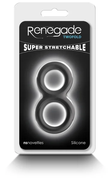 Renegade Twofold - Black - Black Cock & Balls Rings — image 2 of 3