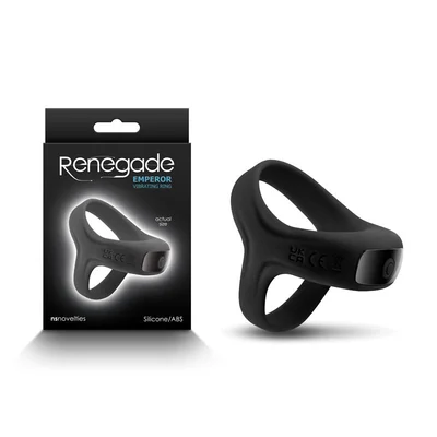 renegade emperor black black usb rechargeable vibrating cock ball rings