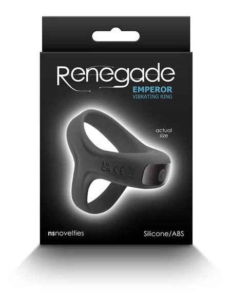 Renegade Emperor - Black - Black USB Rechargeable Vibrating Cock & Ball Rings — image 4 of 4