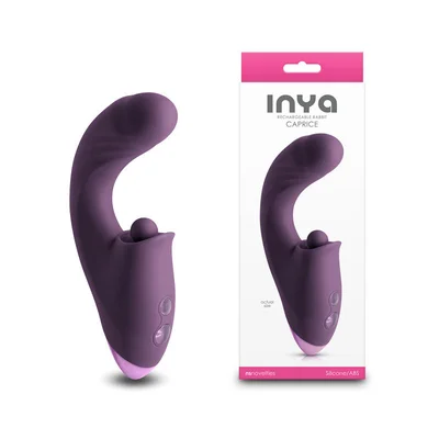 inya caprice purple purple 177 cm usb rechargeable vibrator with clitoral thumper