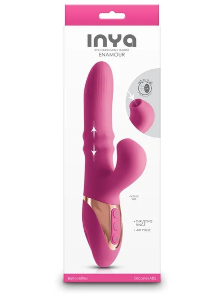 INYA Enamour - Pink - Pink 31.5 cm USB Rechargeable Vibrator with Air Pulse — image 3 of 4