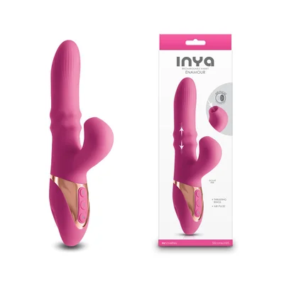 inya enamour pink pink 315 cm usb rechargeable vibrator with air pulse