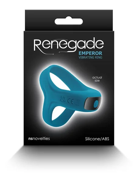 Renegade Emperor - Teal - Teal USB Rechargeable Vibrating Cock & Ball Rings — image 4 of 4