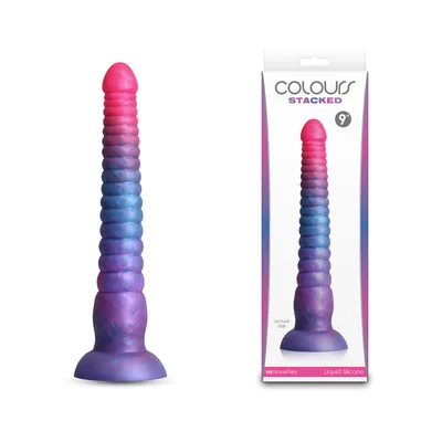 colours stacked 9 dildo pinkblue pinkblue 23 cm fantasy dildo