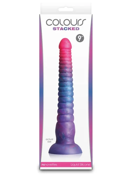 Colours Stacked - 9'' Dildo - Pink/Blue - Pink/Blue 23 cm Fantasy Dildo — image 2 of 3