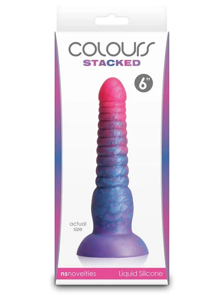 Colours Stacked - 6'' Dildo - Pink/Blue - Pink/Blue 16 cm Fantasy Dildo — image 4 of 4