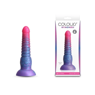 colours stacked 6 dildo pinkblue pinkblue 16 cm fantasy dildo