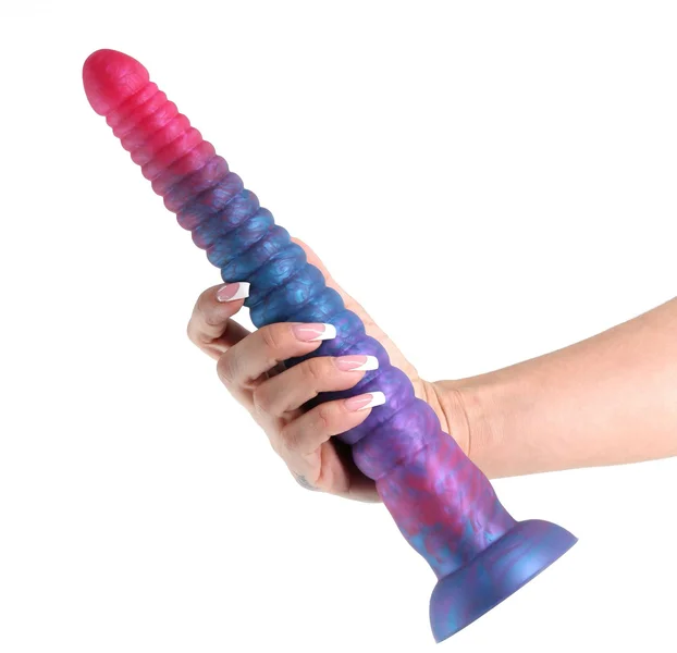 Colours Stacked - 12'' Dildo - Pink/Blue - Pink/Blue 30.6 cm Fantasy Dildo — image 6 of 8